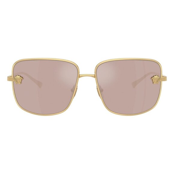 New VERSACE Gold Square VE2282 1002/5 Sunglasses Women - Picture 2 of 6